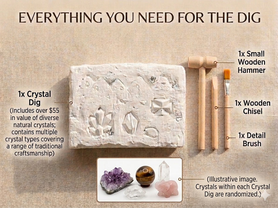 Crystal Dig Series-Blind Box Treasure Hunt Excavation for Healing Self-Care Gift&Stress relief