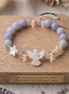 "Serenity Soars" Blue Lace Agate Peace Dove & Clear Quartz Intuition Bracelet for Inner Harmony